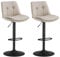 VASAGLE Barhocker 2er Set, Barstühle höhenverstellbar, drehbare Küchenhocker, mit Rückenlehne und Fußstütze, Esszimmer, Theke, Stahl, cremeweiß LJB195W02