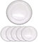 Trimming Shop 13-inch Clear Charger Plates with Silver Beaded Rim – Elegant Acrylic Plates for Wedding, Parties, and Table Decoration, Affordable Decorative Charger for Home & Event, Pack of 6