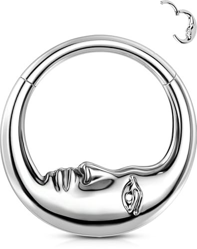 OUFER Body Piercing Helix Earring Hoops 16G Septum Piercing Jewellery 316L Stainless Steel Daith Tragus Piercing Rings Conch Snug Rook Earring Cartilage Earring Hoop
