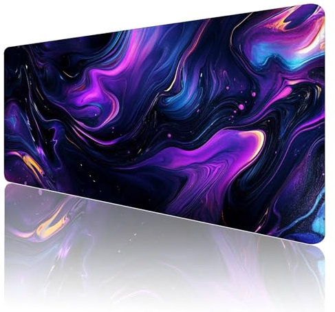 Tapis de Souris Violet Tapis de Souris Gamer XXL 800x400x3mm ImperméAble Et AntidéRapant Mousepad Bords Cousus Une éTendu SousMains Tapis Souris Noir pour Gamer, Pc et DéCoration de Bureau Q18