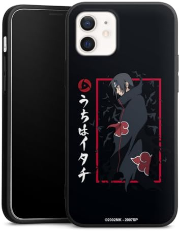 Premium Silikon Hülle kompatibel mit Apple iPhone 12 Handyhülle schwarz Case Itachi Uchiha Offizielles Lizenzprodukt Naruto Shippuden