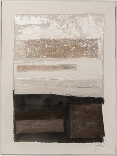 KARE Design Leinwandbild Lontano, Beige/Schwarz, 120x90cm, Leinwandbild, Massivholz Rahmen, Modern, Abstrakt, Wohnzimmer