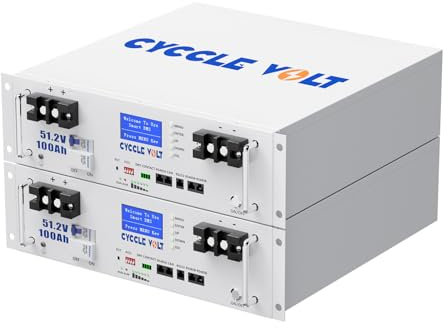 LiFePO4 Batterie 48V 200Ah Solarbatterie, CYCCLEVOLT Energiespeicher 10kWh Akku, RS485 und CAN Anschluss, großes Display, 200A intelligentes BMS, perfekt für Solaranlagen Netzunabhängige, Photovoltaik