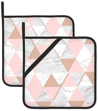 Juego de alfombrillas aisladas con estampado de mármol rojo y dorado, soportes para ollas para cocina, apto para microondas, horno y parrilla al aire libre