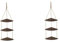 Cabilock 2pcs Rustic Farmhouse Hanging Swing Shelves 3 Tier Window Shelf Jute Rope Flower Pot Rack Macrame Hanger