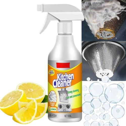 60ml Kitchen Foam Cleaner,Kitchen Cleaner Spray,Degreaser Cleaning Spray,Bubble Cleaner Foam Spray,Heavy-Duty Kitchen Foaming Degreaser & Cleaner,Kit/chen Grease Clea/ner Spr/ay,Foaming Stain Remover