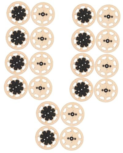 Veemoon 20pcs Remote Control Car Wheel Wooden Toy Car Parts Small Wheels Accessories