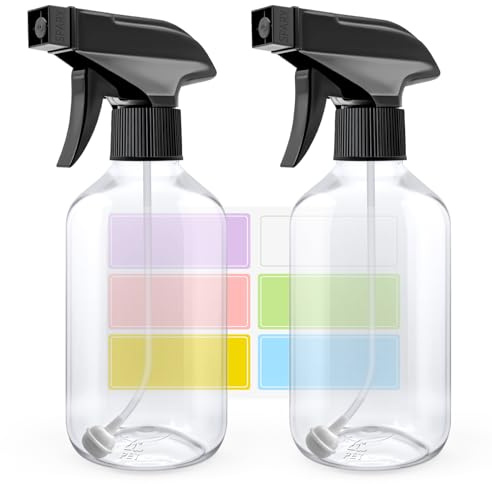 Caija-H Flacons vaporisateurs en plastique rechargeables - Flacon pulvérisateur vide petit de 300 ml avec brume/jet réglable, flacons de pulvérisation d’eau pour cheveux, plantes, nettoyage, animaux