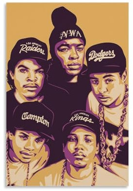 YHNGFDSKNB N.W.A 3 Singer Album Cover Music Series Poster Leinwand Wanddekoration Malerei Schlafzimmer 20 x 30 cm ohne Rahmen