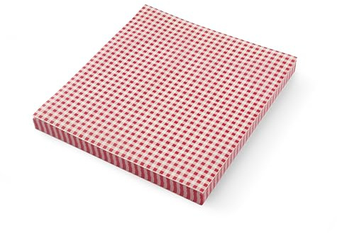 HENDI Deli Papier, 500 Blätter, für Lebensmittel, fettdicht, ölbeständig, Einschlagpapier, Brotpapier, Hamburgerpapier, Sandwich Papier, Fettdichtes Papier, 200x250mm, Karomuster