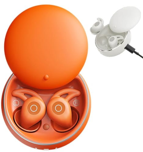 Novonell Snooze Pods Pro with ANC, Snoozepods Pro Sleep Headphones, Sleep Headphones Bluetooth, Sleep Pods Wireless, Anti Snoring Headphones for Side Sleepers, Mini Bluetooth Sleepbuds(Orange)