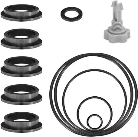 NHTJTHE Lot de 12 pièces de rechange pour filtre à sable, avec 1 valve de vidange d'air, 11 joint torique, accessoires de piscine pour joints de piscine, pompes à filtre à sable, pièces de rechange
