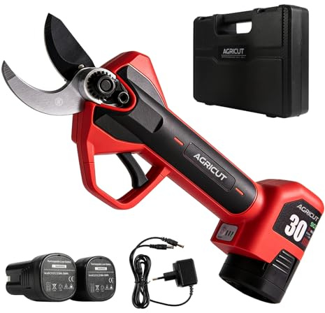 AGRICUT Electric Pruning Shears, Cordless Pruners with 2 * 2.5AH Batteries, Battery Operated Pruning Shears for Gardening (PRO)