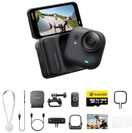 Insta360 GO Ultra Premium Cycling Bundle - Tiny Hands-Free 4K Cam, Lightweight & Portable, Low Light Excellence, Mount Anywhere, FlowState Stabilization, 200 Min Battery Life, Waterproof to 33ft
