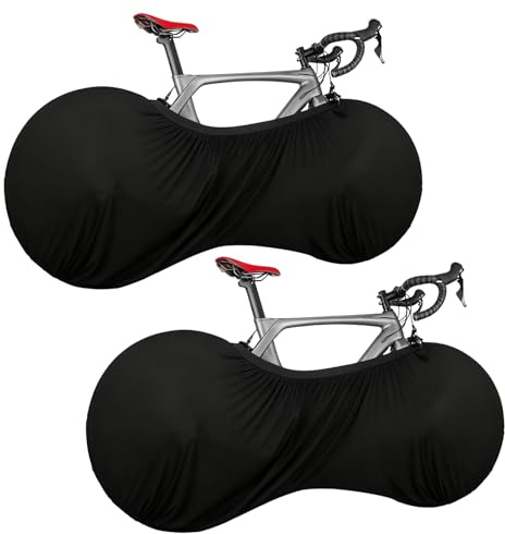 YYTECH 2 Stück Schwarz Fahrradabdeckung, Waschbar Fahrradschutz, Fahrradschutzhülle, Fahrrad Abdeckung , Fahrradgarage Innenbereich Staubdicht, Fahrradhülle für Mountainbikes und Rennräder