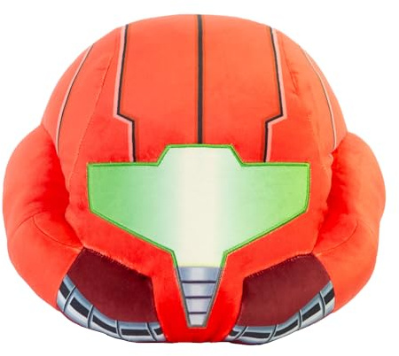 Club Mocchi Mocchi - Metroid Prime Samus Helm Mega Plüsch 34 cm, Weiches Squishy Gaming Kissen, Nintendo Videospiel Sammlerstück, Premium Gamer-Deko, Für Fans ab 12 Jahren