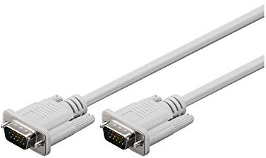 Goobay 68314 Cavo per Monitor VGA, Placcato Nickel, Grigio, 5 m Lunghezza del Cavo