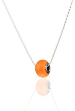 Kette 925 Silber mit SWAROVSKI ELEMENTS Neon Crystal Orange