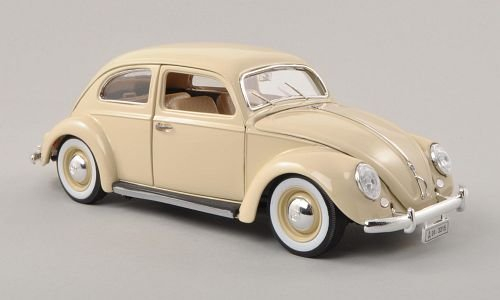 VW Käfer, Hellbeige, 1955, Modellauto, Fertigmodell, Bburago 1:18
