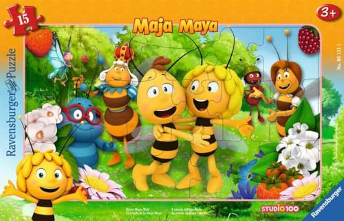Ravensburger Kinderpuzzle - 06121 Biene Majas Welt - Rahmenpuzzle für Kinder ab 3 Jahren, mit 15 Teilen