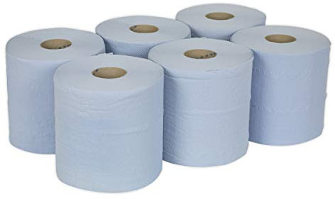 Sealey Blu150 Rouleau de papier Bleu 2 plis en relief 150 Mtr Lot de 6