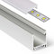 2m Aluprofil LINEA (LI) 2 Meter Aluminium Profil-Leiste eloxiert für LED Streifen - Set inkl Abdeckung-Schiene milchig-weiß opal mit Montage-Klammern und Endkappen (2 Meter milchig click)