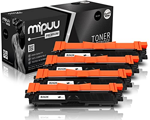 Mipuu 4 Toner kompatibel zu Brother TN-242BK Schwarz für DCP-9017cdw DCP-9022cdw HL-3142cw HL-3152cdw HL-3172cdw MFC-9142cdn MFC-9332cdw MFC-9342cdw Laserdrucker
