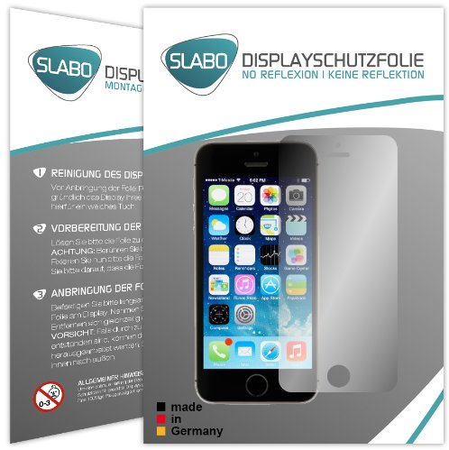 Slabo 4 x Displayschutzfolie für iPhone 5 5S 5C SE Displayfolie Schutzfolie Folie Zubehör No Reflexion MATT - entspiegelnd Made IN Germany