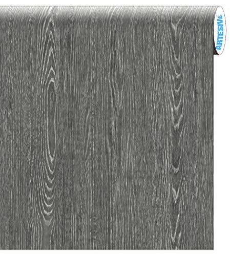 ARTESIVE WD-002 Rovere Grigio Scuro 60 cm Larghezza AL METRO LINEARE - Pellicola Adesiva in vinile effetto legno per interni per rinnovare mobili, porte e oggetti di casa