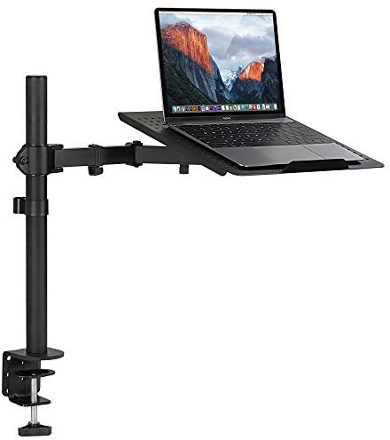 Mount-It! Laptop Schreibtischständerhalterung | Voll einstellbare Laptop-Armhalterung | Einzelne Laptop-Schreibtischverlängerung mit C-Klemme | Schwerlastiger Laptop-Schreibtischständer