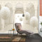 VLIES FOTOTAPETEN WANDTAPETEN 3D CONTINENTAL BEIGE BALL 3D POLYGON ROMAN KN-1182 (L 300cm x 210cm 6-Bahne)