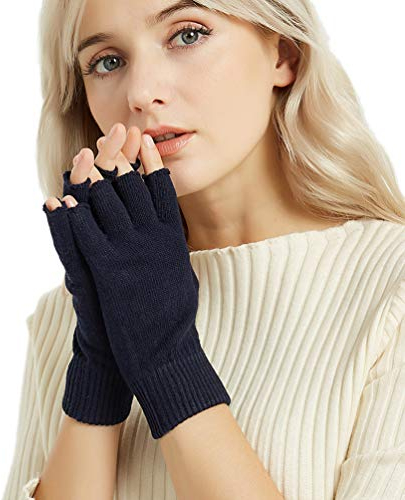 Novawo Wolle Mischung Fingerlose Handschuhe Warme Armlinge Unisex-Schreibhandschuhe