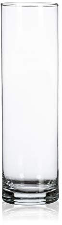 CRISTALICA Glasvase Dekovase Zylindervase rund Transparent Glas Höhe 30cm