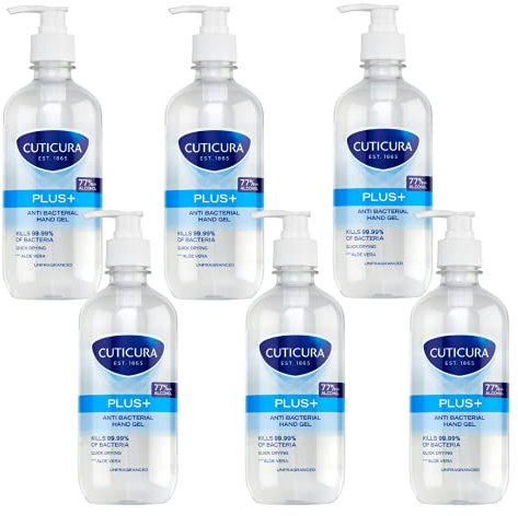 CUTICURA Original Anti-Bacterial Plus Hand Gel 500 ml - Pack of 6 x 500ml