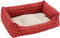 Baroni Home rektangulär Hundebett Hundekissen Hundekörbchen mit Wendekissen, 70X85 cm (L) - rot und weiße Herzen