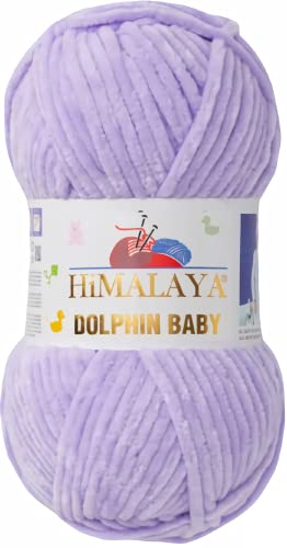 Strickfein Himalaya Dolphin Baby Wolle Garn Baumwolle Strickwolle zum Stricken häkeln (80305 Helles Lila)