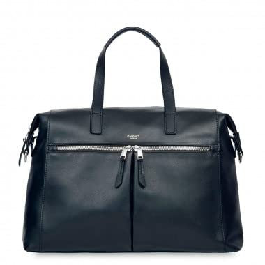 KNOMO Audley Laptop-Tragetasche, Umhängetasche, Handtasche aus Leder für Damen, Marineblau