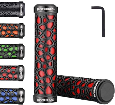 ROCKBROS Bike Handlebar Grips Double Lock-on Bike Grips Non-Slip Bicycle Handlebar Grips for MTB, BMX, Scooters, Folding Bikes 22.2mm
