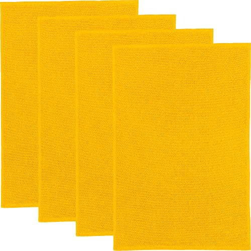 Erwin Müller Reinigungstuch, Putztuch, Multifunktionstuch 4er-Pack curry Größe 50x70 cm - saugstark, zum Putzen oder Staubwischen, robust und langlebig, mit Frottierseite