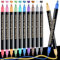 APOGO Glitter Pens - 12 Dual Tip Metallic Marker Pens Art Supplies for Scrapbook Accessories, Black Paper, Photo Album, Card Making, Art Supplies, Teenage Girls Gifts, Stocking Fillers