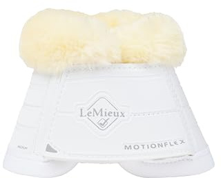 LeMieux Motionflex Hufglocken mit Fellrand, Schwarz oder Weiß, mittelweiß/natur