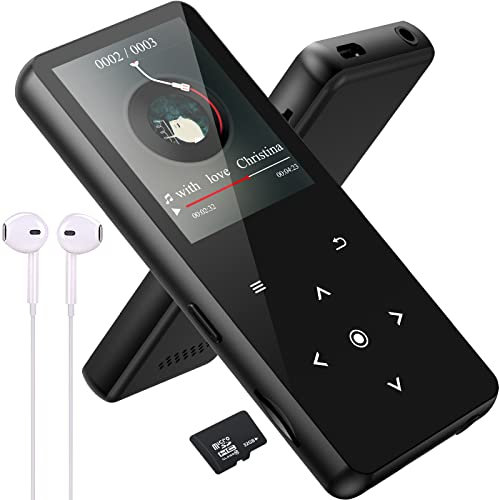 64GB Lettore MP3 Bluetooth 5.0, Lettore Musicale Suono Hi-Fi Altoparlante HD Integrato, Video, Registrazione Vocale, Radio FM, Supporto per Lettore di E-book Fino a 128GB (Nero)