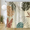 Uiiooazy Rideau Douche Anti Moisissure, Rideau de Douche 180x240cm Tropicale Abstrait Feuilles de Palmier Jungle Rideaux de Baignoire Tissu Lavable Imperméable Rideaux Salle de Bain avec 12 Crochets