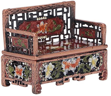 Hapivida Vintage Schmuckkästchen, Antike Chinesische Sofa Form Schmuckkästchen Kleine Schmuck Aufbewahrungsbox für Ohrringe, Halskette, Ring