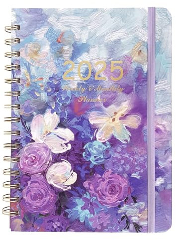 Kalender 2025, Kalender 2025 Buchkalender, Kalender 2025 A5 Januar 2025 - Dezember 2025, Kalender 2025 A5 21,5 x 15,5 x 1,5cm, Terminkalender 2025, Doppeldrahtbindung Lebenskompass Kalender 2025