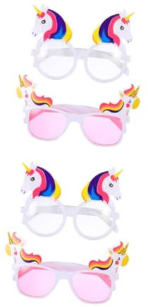VALICLUD 2 Ensembles Lunettes De Licorne Lunettes D'Anniversaire Fantaisie Gobelets Licorne Sacs D'Anniversaire Costumes Pour Enfants Lunettes Pour Enfants 2 pièces * 2