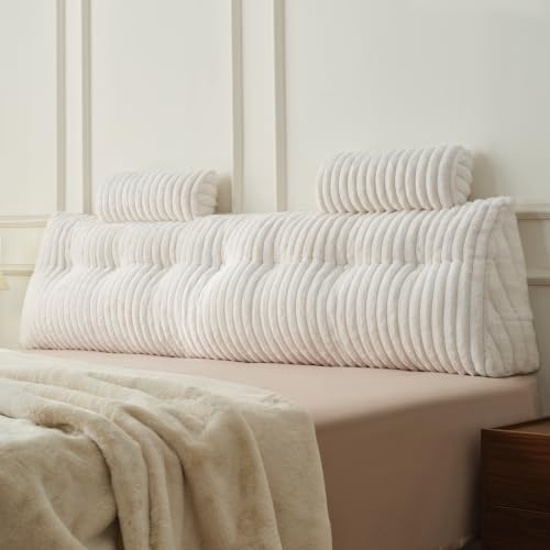 Z-hom Wedge Pillow Support Cushion, Triangular Rest Reading Pillow, Lumbar Support Cushion Waist Backrest - Backrest Positioning Support Large Pillow, White, 200cm