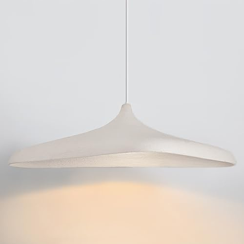 Wabi-Sabi Pendelleuchte Nordisch Stil Hängeleuchte Polystyrol Propylen Pendellampe E27 Esstisch Höhenverstellbar Modern Kreative Hängelampe Schlafzimmer Wohnzimmer Esszimmer Villa Kronleuchter(Weiß)