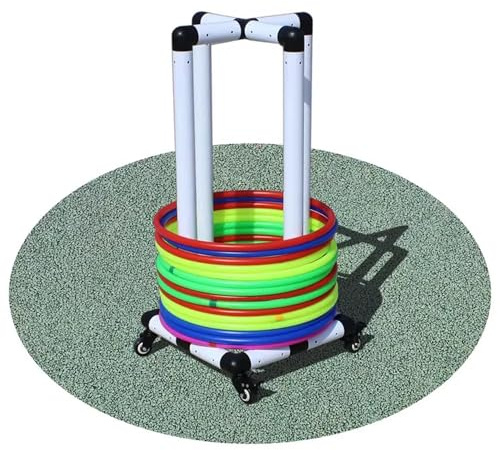 Hula Hoop Storage Rack, Movable Sports Storage Rack, Equipment Cart, Lightweight Fitness Hoops Display(4.8cm/60cm)