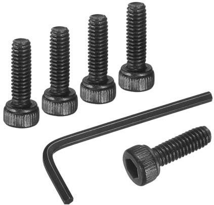 QUARKZMAN 100 Stück Innensechskant Schrauben M2 5x8mm 304 Edelstahl Sechskant Antrieb Maschinenschrauben Mit Sechskantschlüssel Vollgewinde Schwarz